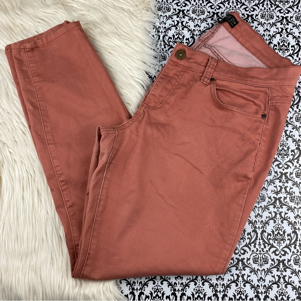 Forever 21+ : size : 12 : casual light pastel orange spring summer skinny jeans - Picture 2 of 7